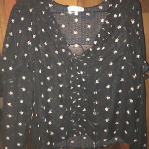 Flowery black blouse